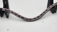 Violet, Tanzanite, Deep Tanzanite and Clear 3 Row Easy Snap Browband
