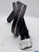 Peach, Gold Quartz, Lt. Gold Quartz Mix Leather Belt