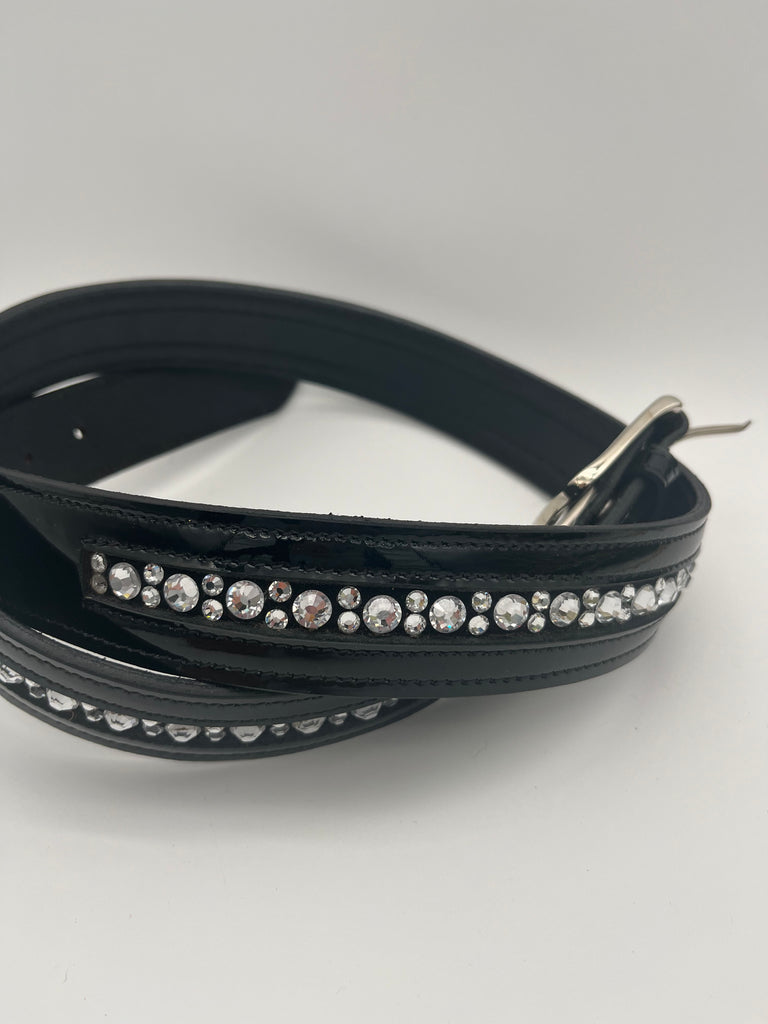 Jolie Paris - Black and crystal belt DOLLY CLASSIC CRYSTAL LEATHER BELT | BLACK001 - GOOD AMERICAN main image 4