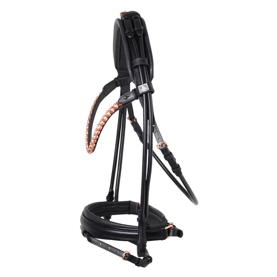 SD Fleur Rolled Rose Gold Bridle