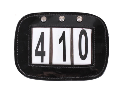 Patent Leather Number Holder with Crystals