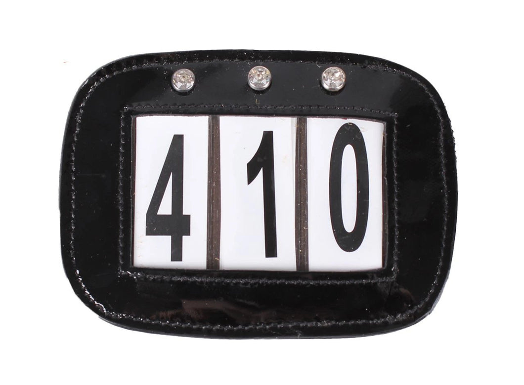 Patent Leather Number Holder with Crystals