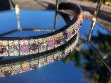 Alternating Light Amethyst, Amethyst Opal and Clear Browband
