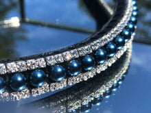 Navy Pearl and Clear Browband