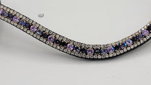 Violet, Tanzanite, Deep Tanzanite and Clear 3 Row Easy Snap Browband