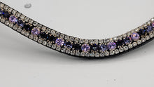 Violet, Tanzanite, Deep Tanzanite and Clear 3 Row Easy Snap Browband