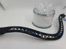 Balayage Blue, Clear and Aqua Patent Leather Easy Snap Browband