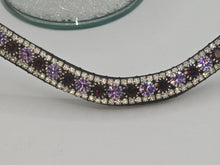 Amethyst, Violet Clear 3 Row Easy Snap Browband