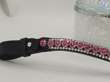 Pink and Clear 3 Row Crystal Rivet Browband