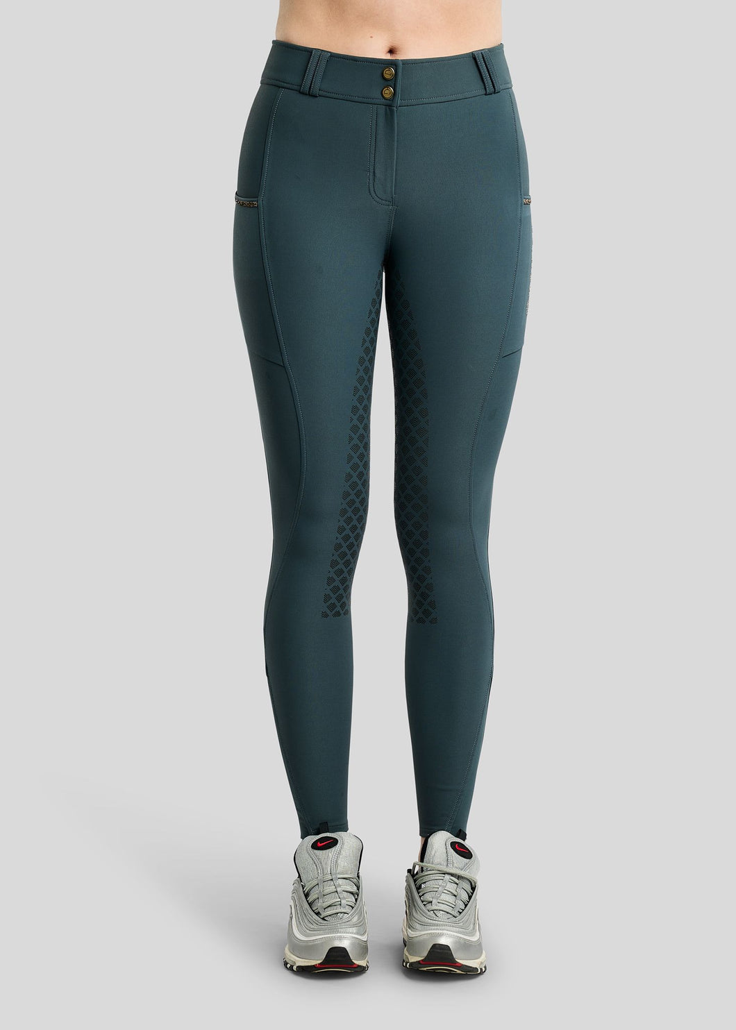 Montar MoVeronica Golden Quartz Crystal Tape Breeches with Phone Pocket FW 26