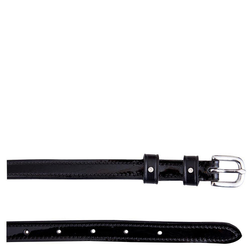 BR Patent Leather Spur Straps with 2 Swarovski Crystals
