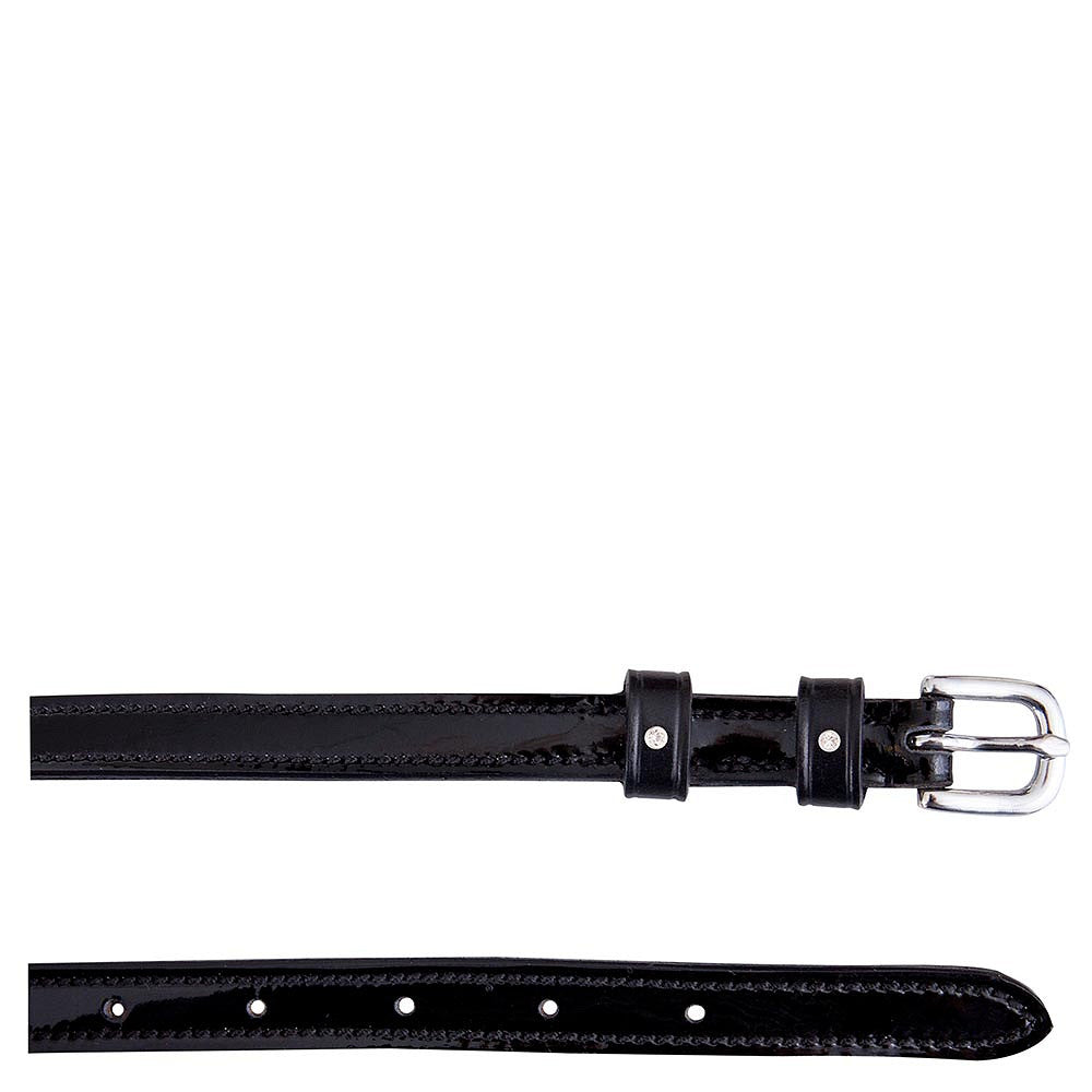 BR Patent Leather Spur Straps with 2 Swarovski Crystals