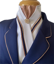 HHD White Satin Stock Tie Triple Piping