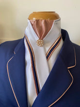 HHD White Satin Stock Tie Triple Piping