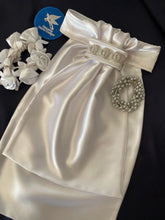HHD White Satin Euro Stock Tie Jane in Silver