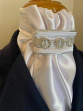 HHD White Satin Euro Stock Tie Jane in Silver