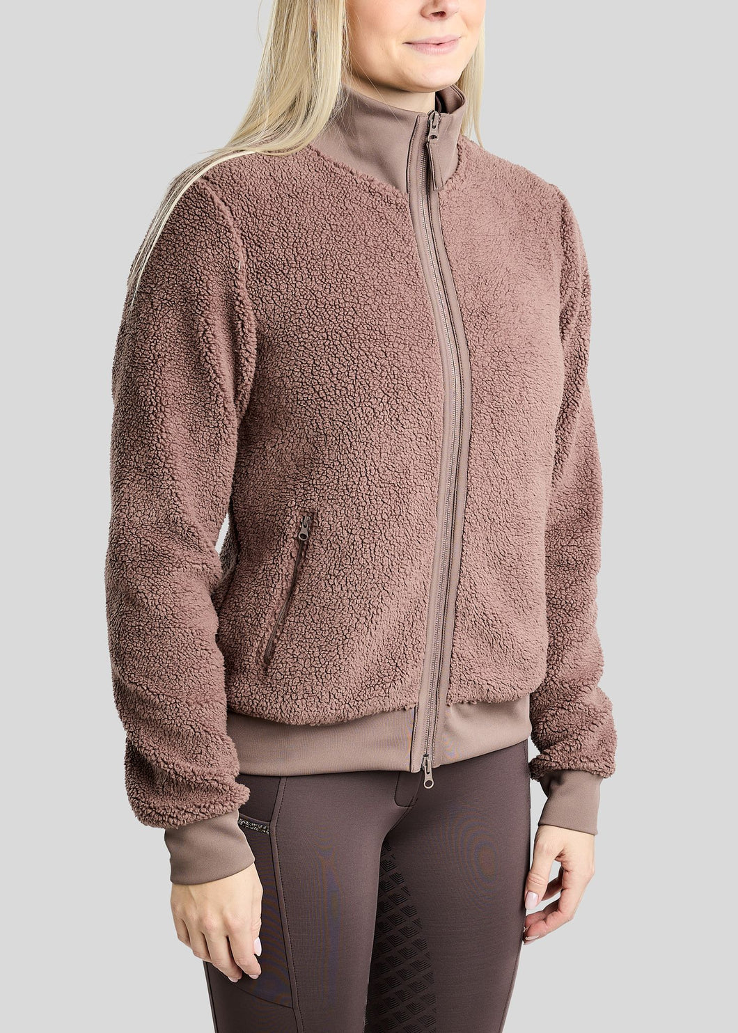 Montar MoEbba Q-Zip Teddy Pile Jacket with Golden Quartz Details FW 26