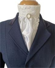 HHD Ivory Satin Euro Stock Tie Tilly in Lace