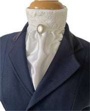 HHD Ivory Satin Euro Stock Tie Tilly in Lace