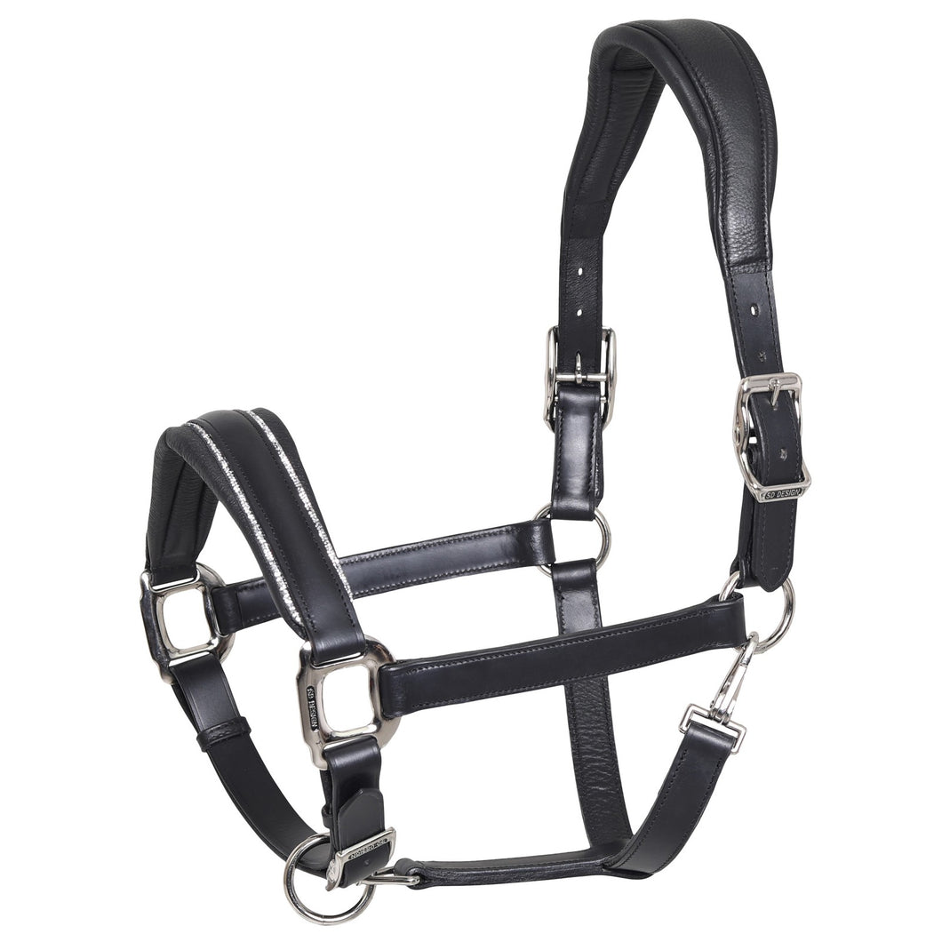 SD® STAR APPEAL LEATHER HALTER WITH CRYSTAL ROCKS
