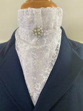 HHD White Satin n' Lace Euro Stock Tie Lilly