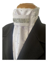 HHD White Euro Stock Tie Lou Lou in Silver with Swarovski Crystals