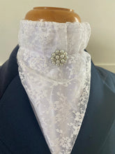 HHD White Satin n' Lace Euro Stock Tie Lilly