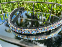 Alternating Crystal AB, Light Sapphire, Light Sapphire Opal, with Crystal AB Browband