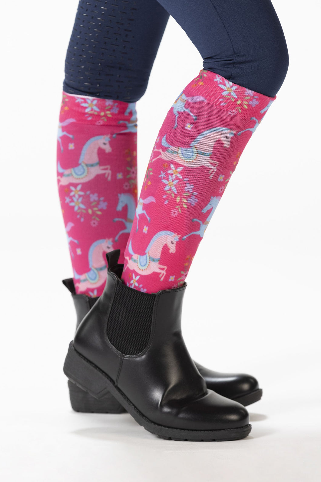 Pink Riding Socks HKM Kids Riding Socks Pony Dream | The Collected Pony