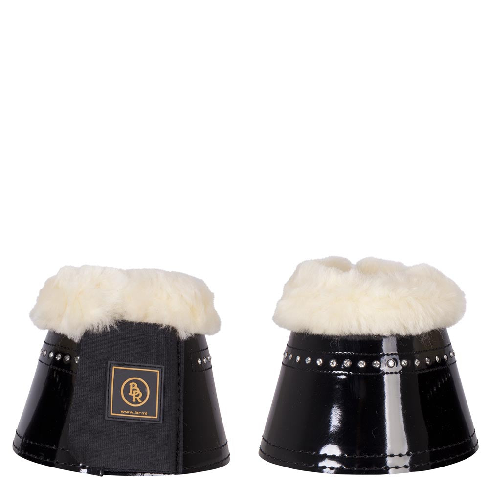 BR Glamour Patent Sheepskin Overreach Boots with Crystals