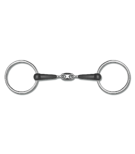 Waldhausen Loose Ring Rubber Double Jointed Snaffle Bit 