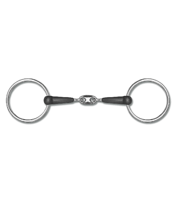 Waldhausen Loose Ring Rubber Double Jointed Snaffle Bit 