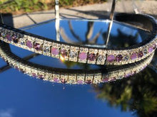 Alternating Light Amethyst, Amethyst Opal and Clear Browband