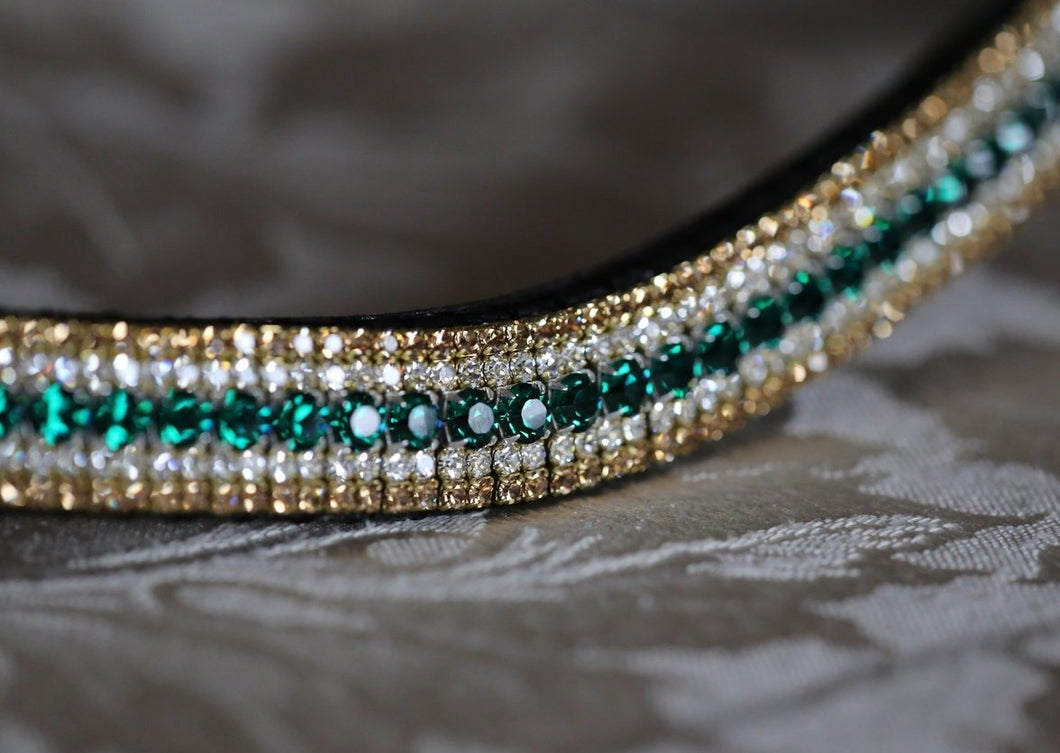 Emerald, Clear and Light Colorado Megabling Curve Browband