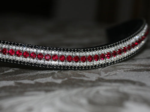 Ruby, Clear and Jet Megabling Curve Browband